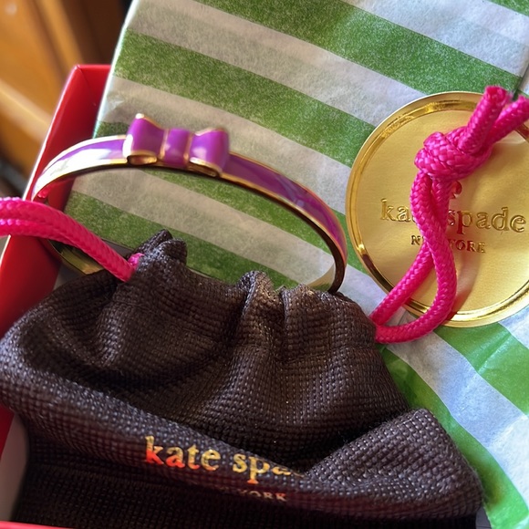 Kate Spade bow purple bangle bracelet with gift box - Picture 2 of 9